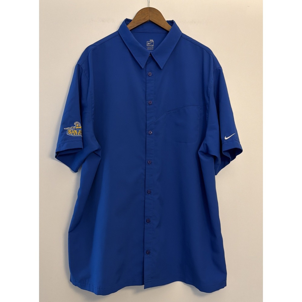 Nike Team Athletic SJSU San Jose State Spartans Button Up Shirt XXL Embroidered